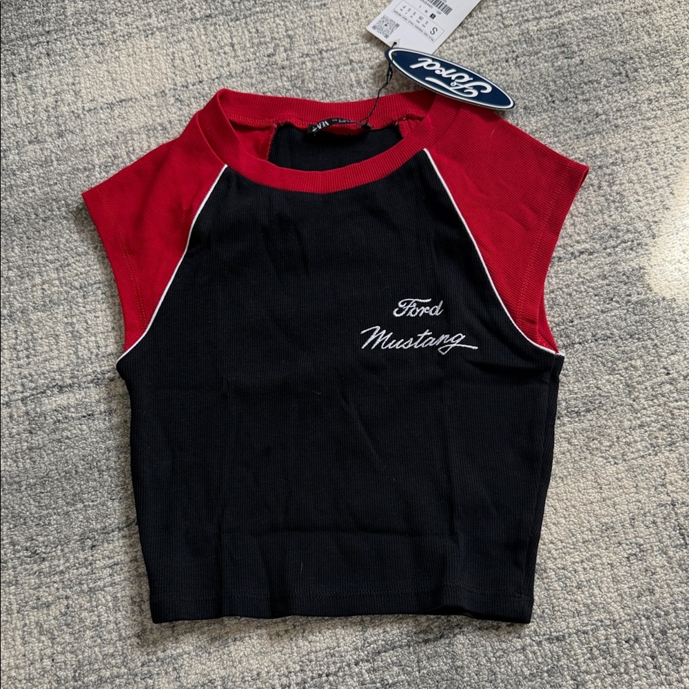 Zara Red and Black Women's Top